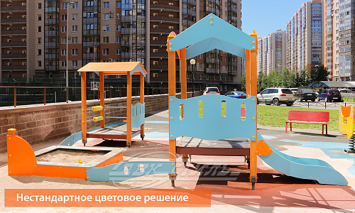 Песочный дворик с горкой Сити C ПЕ-50/2 н.  �4